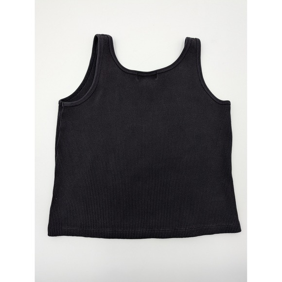 Lauren‎ Ralph Lauren Petite Ribbed Tank Top Black P M 100 Cotton - Picture 9 of 12